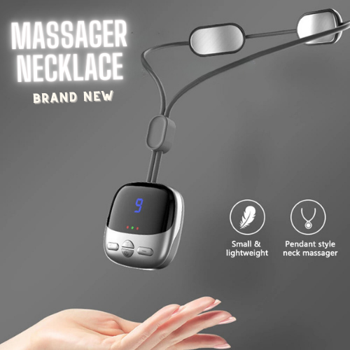 Electric Neck Massager Ems Micro-Current Cervical Spine Massager Portable Muscle Stimulator Rechargeable Massage Machine